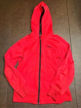 Nike Red Full-Zip Hooded Sweatshirt- youth